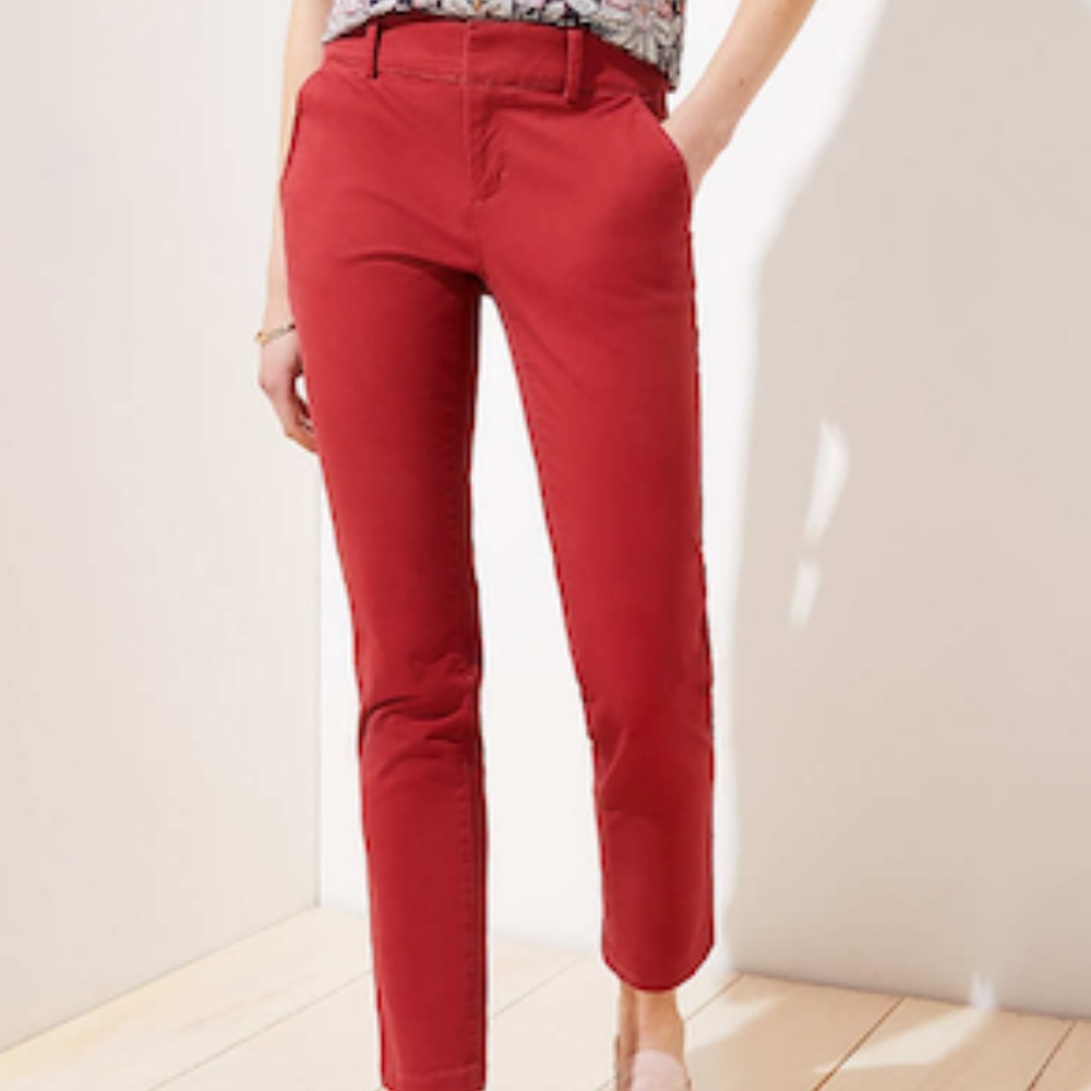 Loft Girlfriend Chinos- Bright Brick